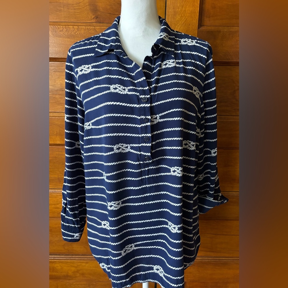 Talbot’s Navy Striped Women's Top